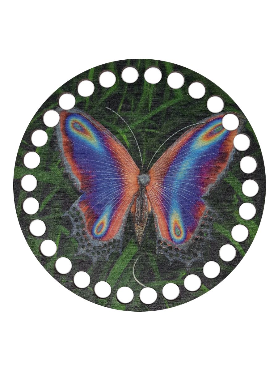 Донышко "Неоновая бабочка" с цветной картинкой 13см 