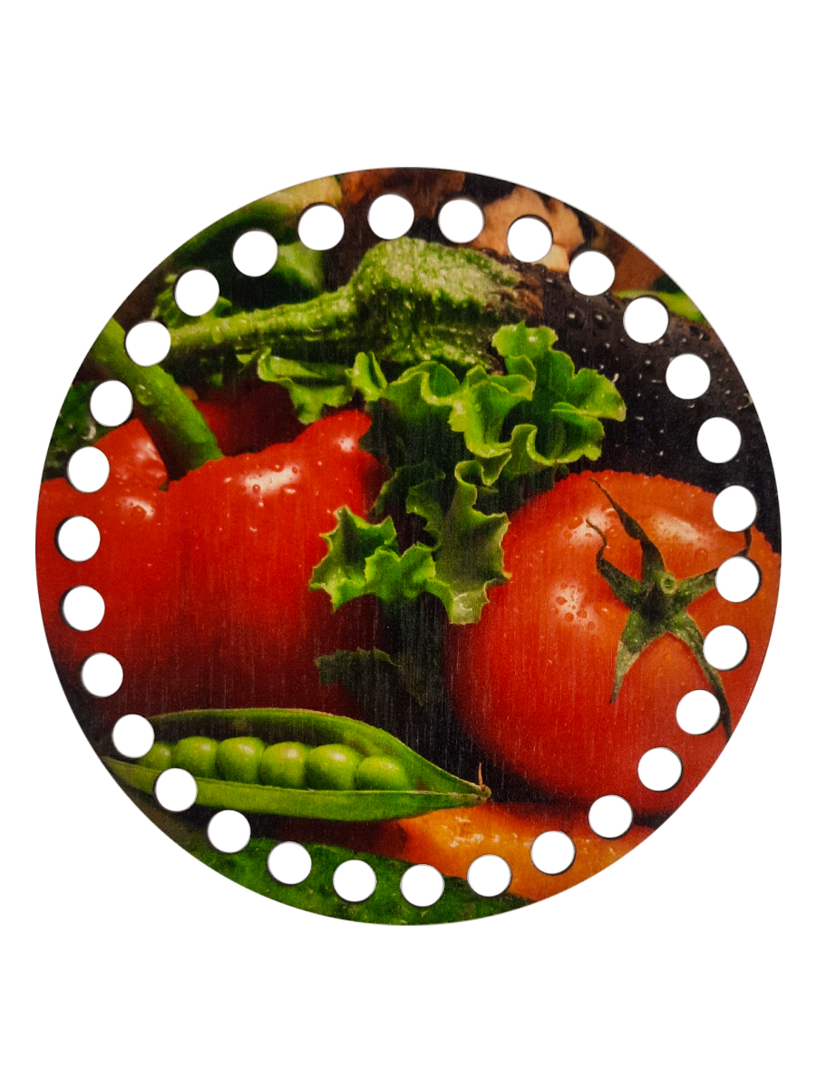 Донышко с цветной картинкой 15см "Красные и зеленые овощи"