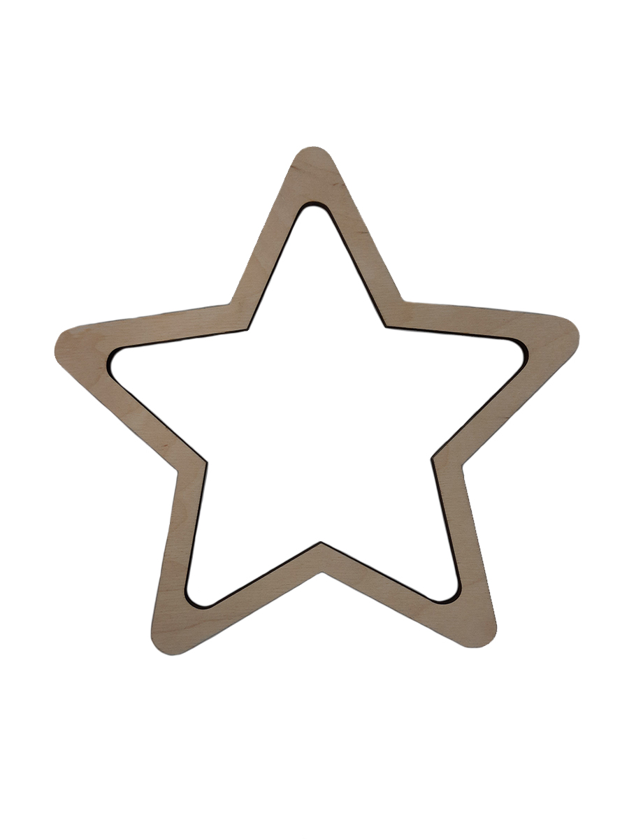 Контур-основа "Звезда" из фанеры для макраме, 25*25см