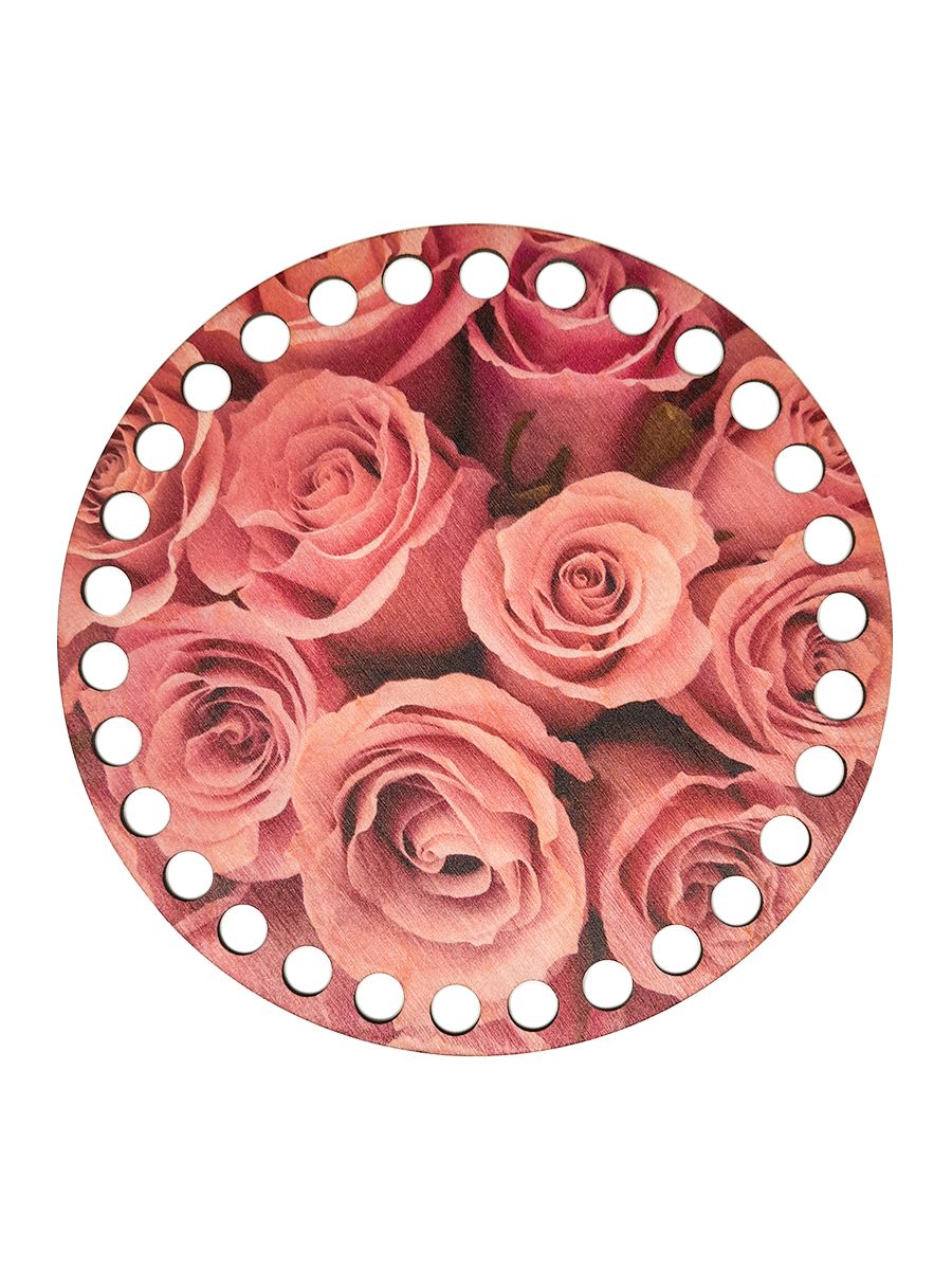 Донышко "Розовые розы" с цветной картинкой 15см 
